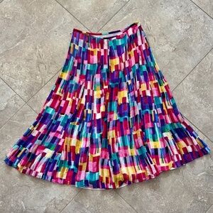 Jones New York 100% Silk Fully Lined Gorgeous Multicolor Flowy Skirt Size 4